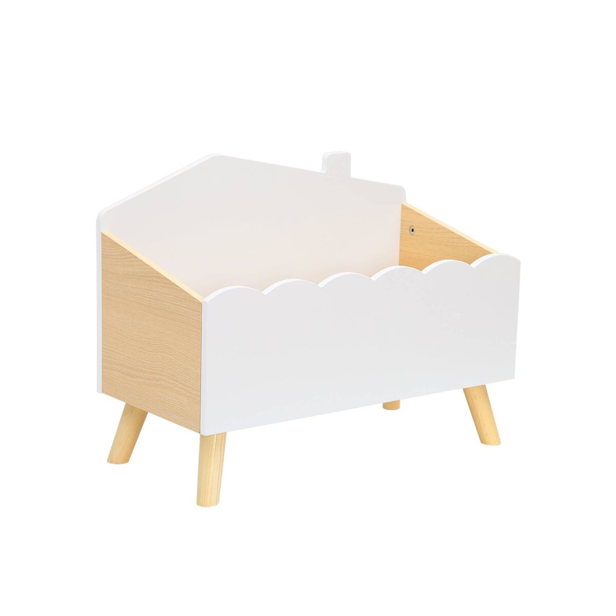 Caixa de arrumação para crianças, azur, branco, 58x28x44.5 cm