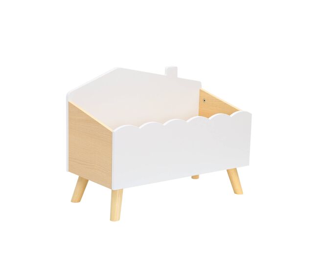 Caixa de arrumação para crianças, azur, branco, 58x28x44.5 cm