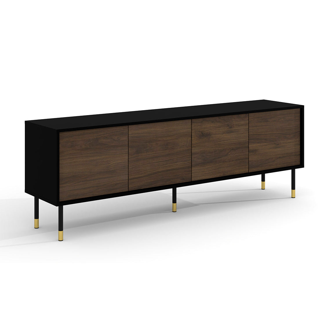 Suporte de tv de 4 portas rani de 180 cm em madeira e noir