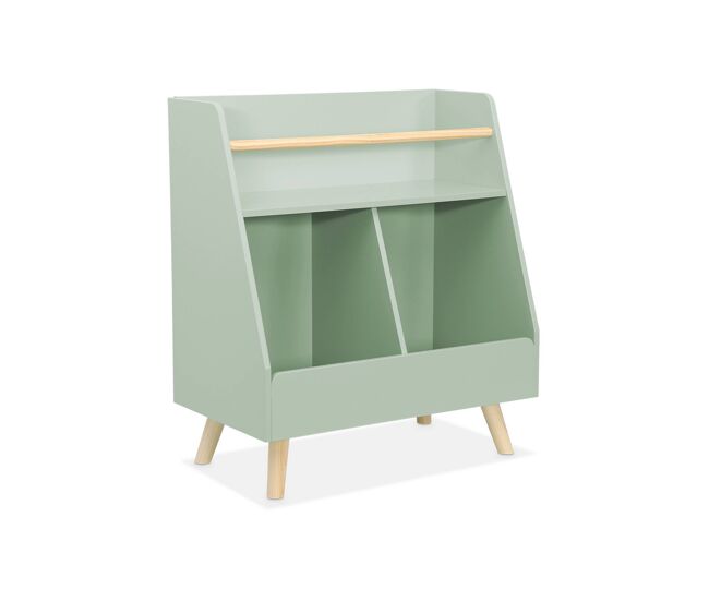 Arrumação para crianças, 2 compartimentos, tobias, verde, 61.5x35x69.5 cm