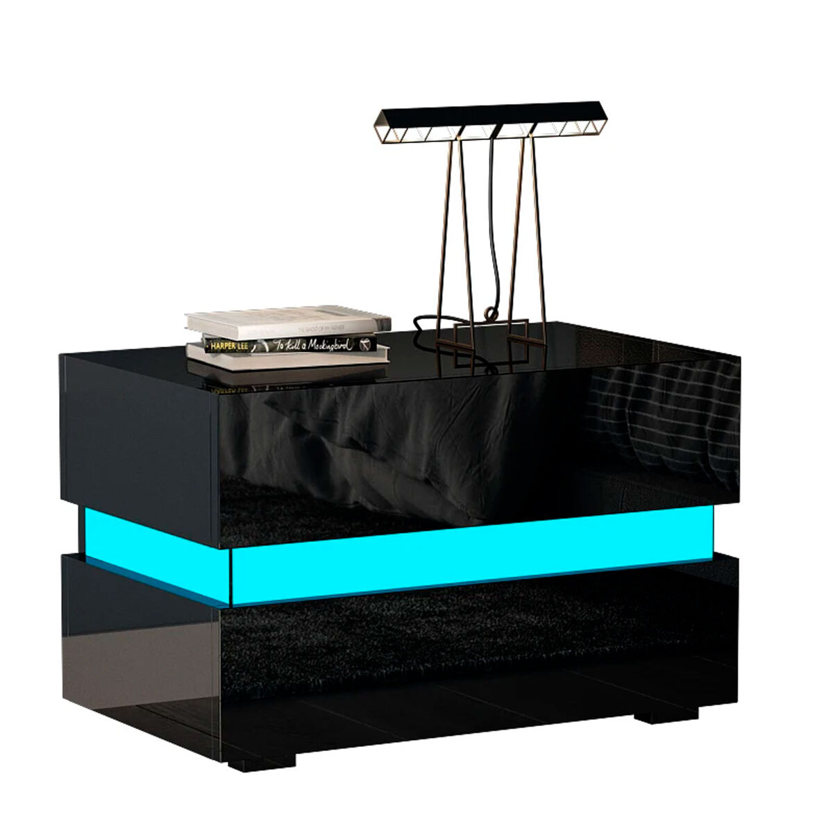 Mesa de cabeceira moderna Nyana Home com luz LED