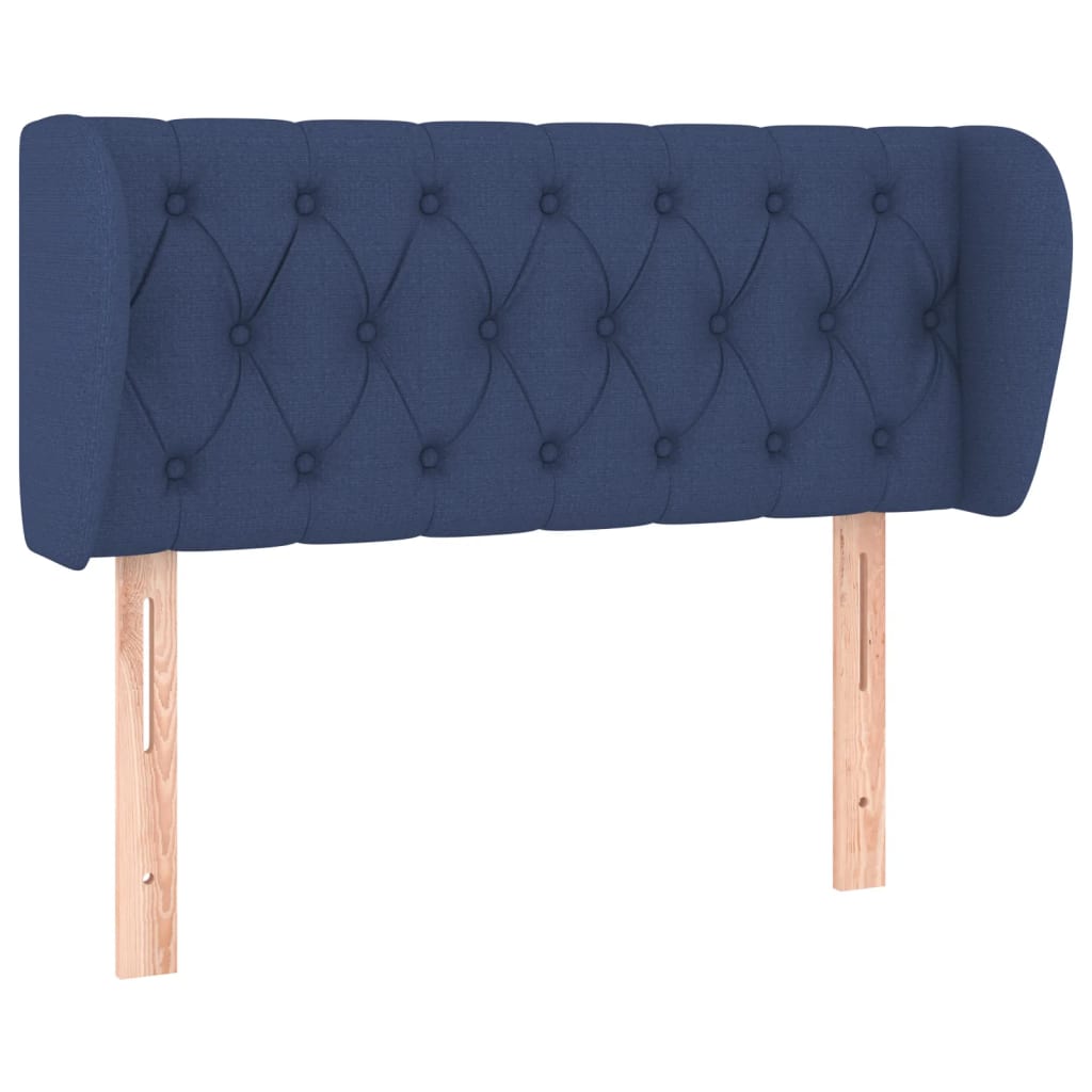Vidaxl cabeceira de cama c/ abas tecido 103x23x78/88 cm azul