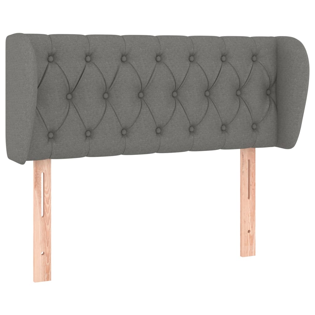 Vidaxl cabeceira de cama c/ abas tecido 93x23x78/88 cm cinzento-escuro