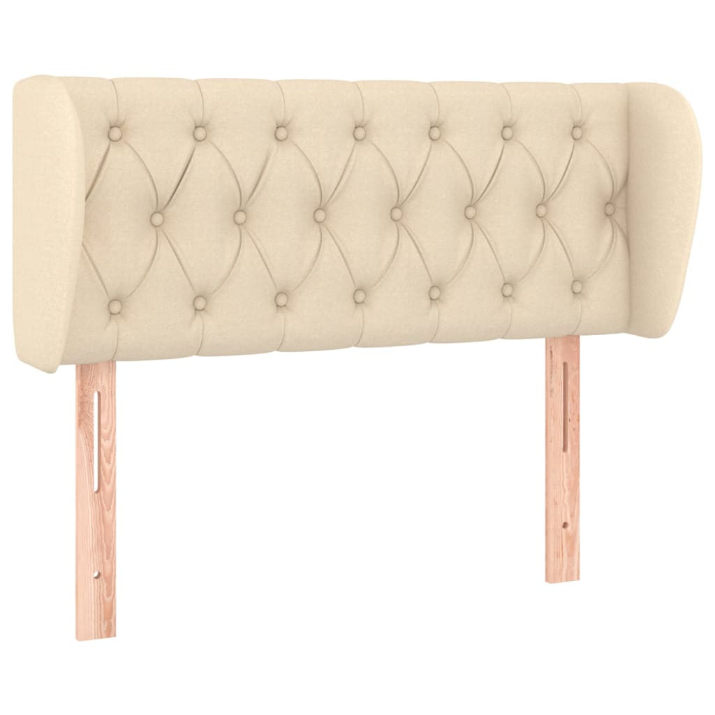 Vidaxl cabeceira de cama c/ abas tecido 93x23x78/88 cm creme