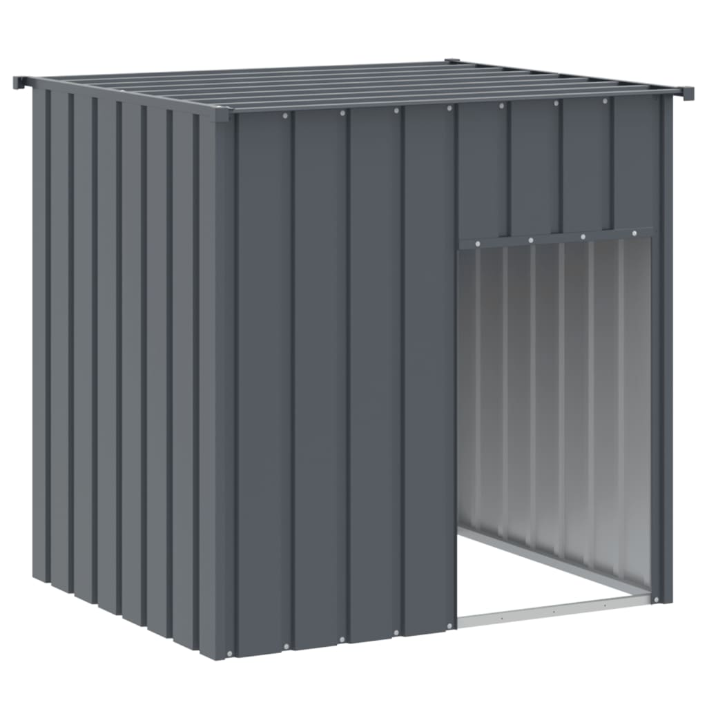Vidaxl casota para cães com telhado antracite 110x103x109 cm aço galvanizado