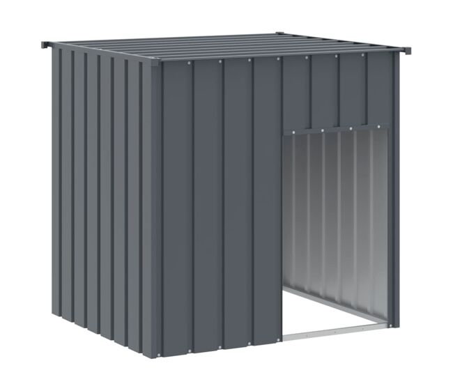 Vidaxl casota para cães com telhado antracite 110x103x109 cm aço galvanizado
