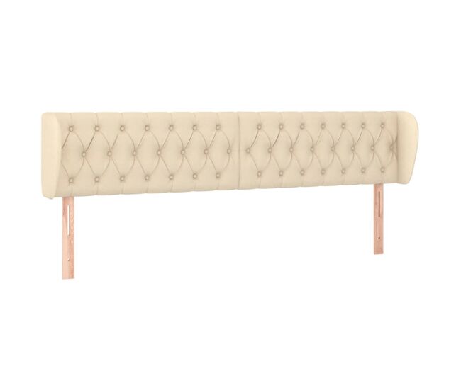 Vidaxl cabeceira de cama c/ abas tecido 203x23x78/88 cm creme