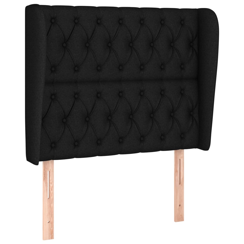 Vidaxl cabeceira de cama c/ abas tecido 93x23x118/128 cm preto