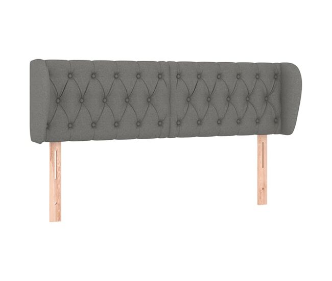 Vidaxl cabeceira de cama c/ abas tecido 147x23x78/88cm cinzento-escuro