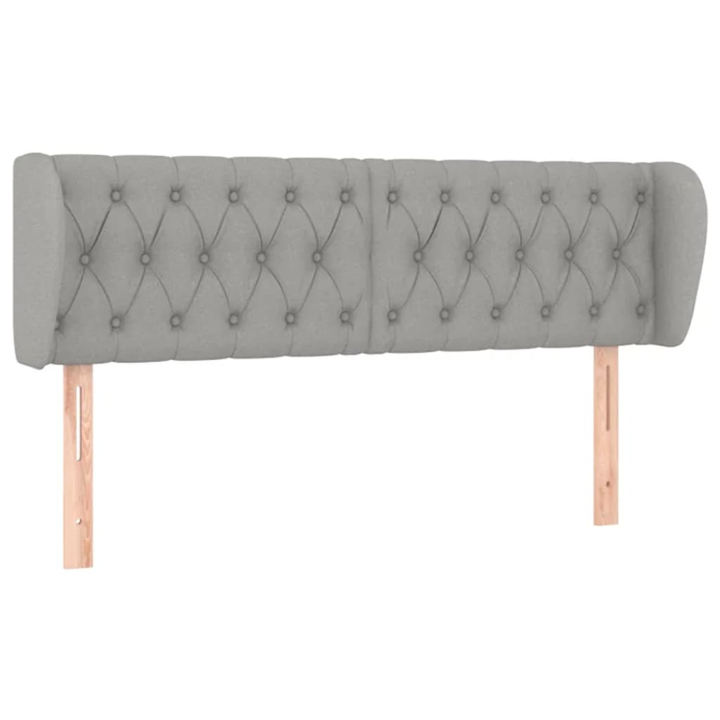 Vidaxl cabeceira de cama c/ abas tecido 147x23x78/88 cm cinzento-claro