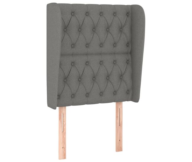 Vidaxl cabeceira cama c/ abas tecido 83x23x118/128 cm cinzento-escuro