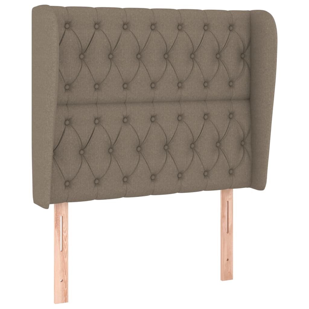 Vidaxl cabeceira cama c/ abas tecido 93x23x118/128cm cinza-acastanhado
