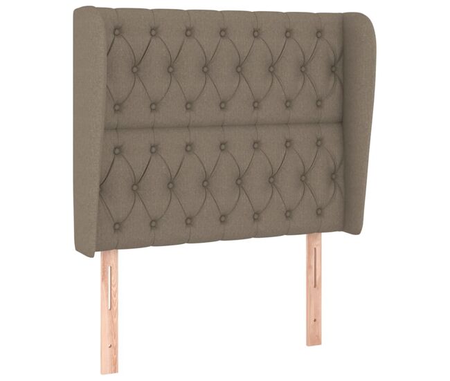 Vidaxl cabeceira cama c/ abas tecido 93x23x118/128cm cinza-acastanhado