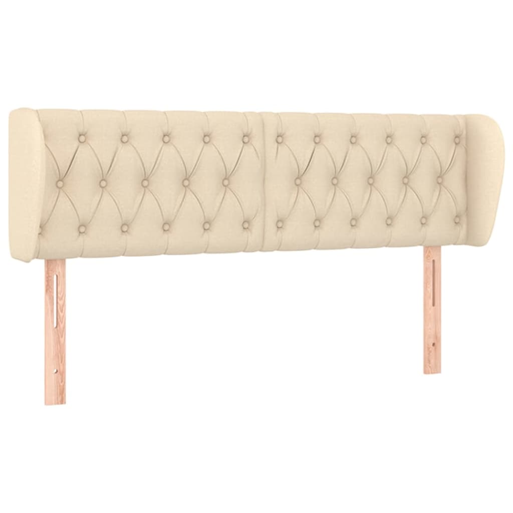 Vidaxl cabeceira de cama c/ abas tecido 147x23x78/88 cm creme