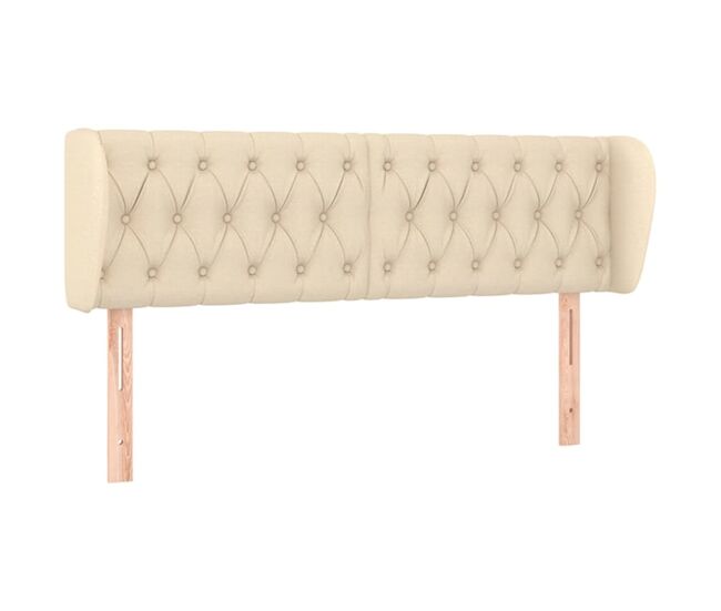 Vidaxl cabeceira de cama c/ abas tecido 147x23x78/88 cm creme
