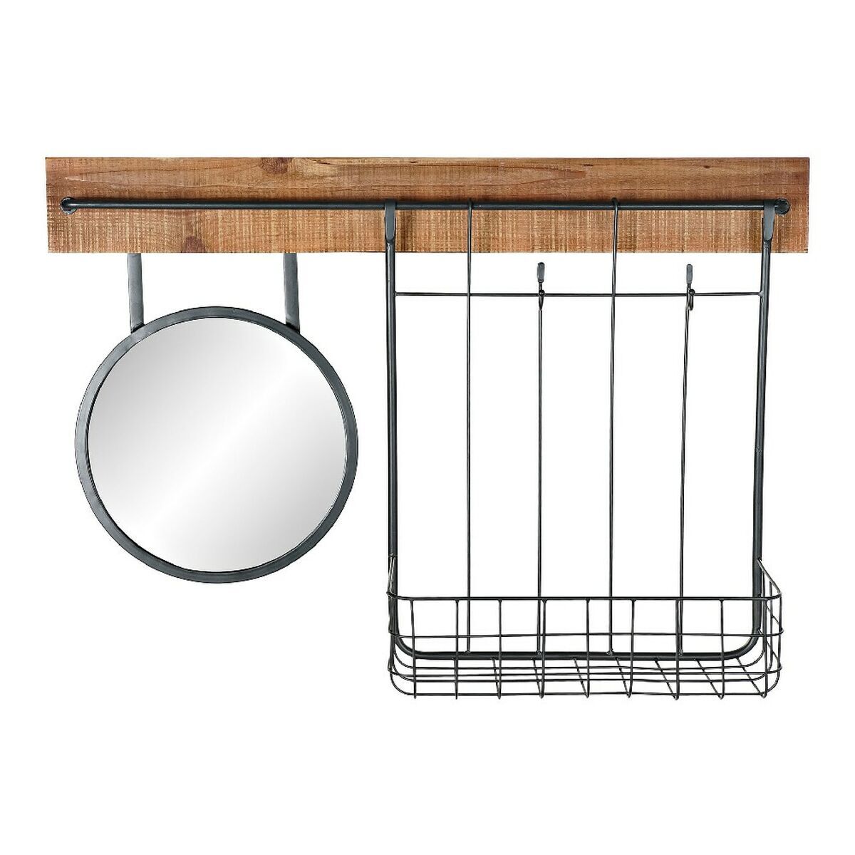 Espelho de parede dkd home decor noir metal abeto espelho (80 x 15 x 20 cm)