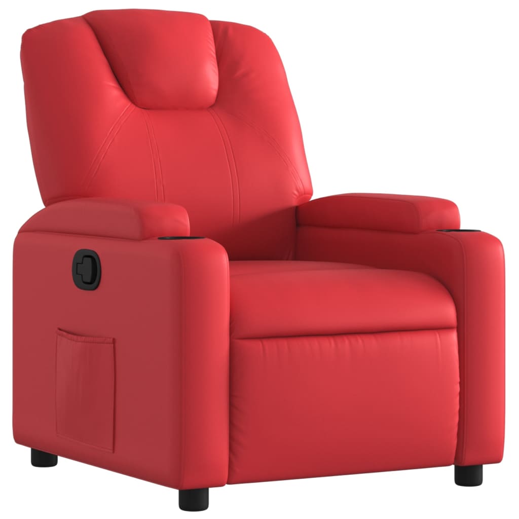 Vidaxl poltrona reclinável couro artificial vermelho