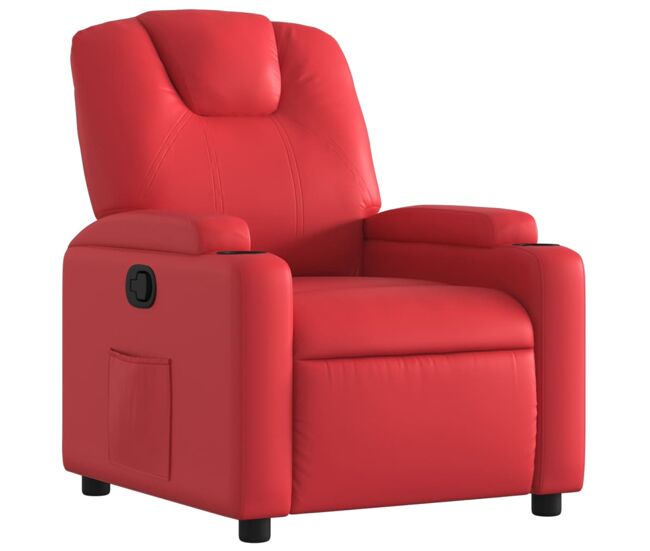 Vidaxl poltrona reclinável couro artificial vermelho