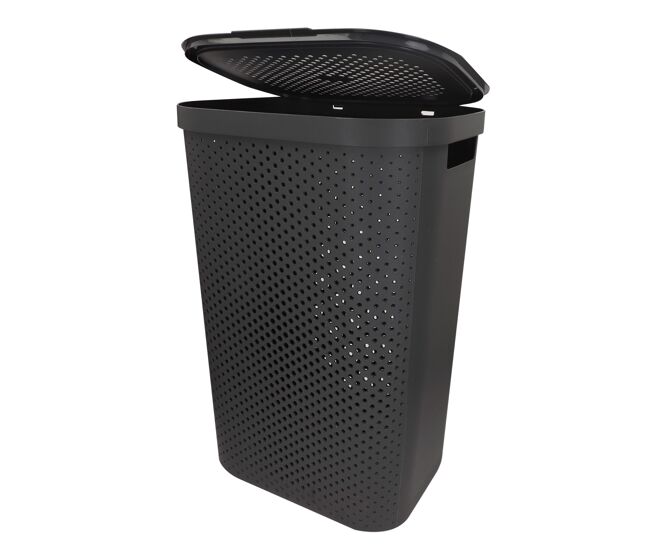 Curver cesto para roupa suja infinity 60l cinzento com tampa