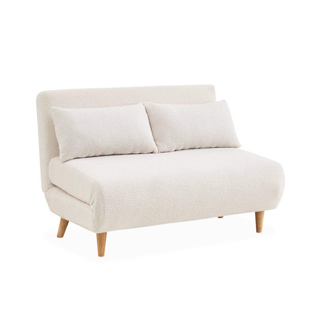 Sofá-cama em tecido encaracolado - Guesta - Sofá-cama