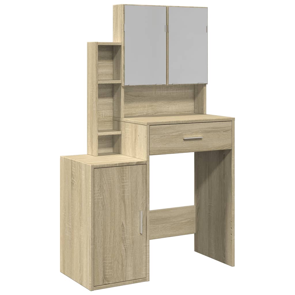 Vidaxl toucador com armário 80x35x132 cm cor carvalho sonoma