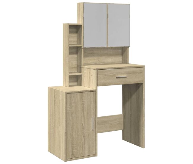 Vidaxl toucador com armário 80x35x132 cm cor carvalho sonoma