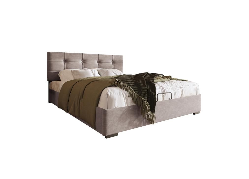 Cama de solteiro de veludo 90x200cm com armazenamento,cinza claro