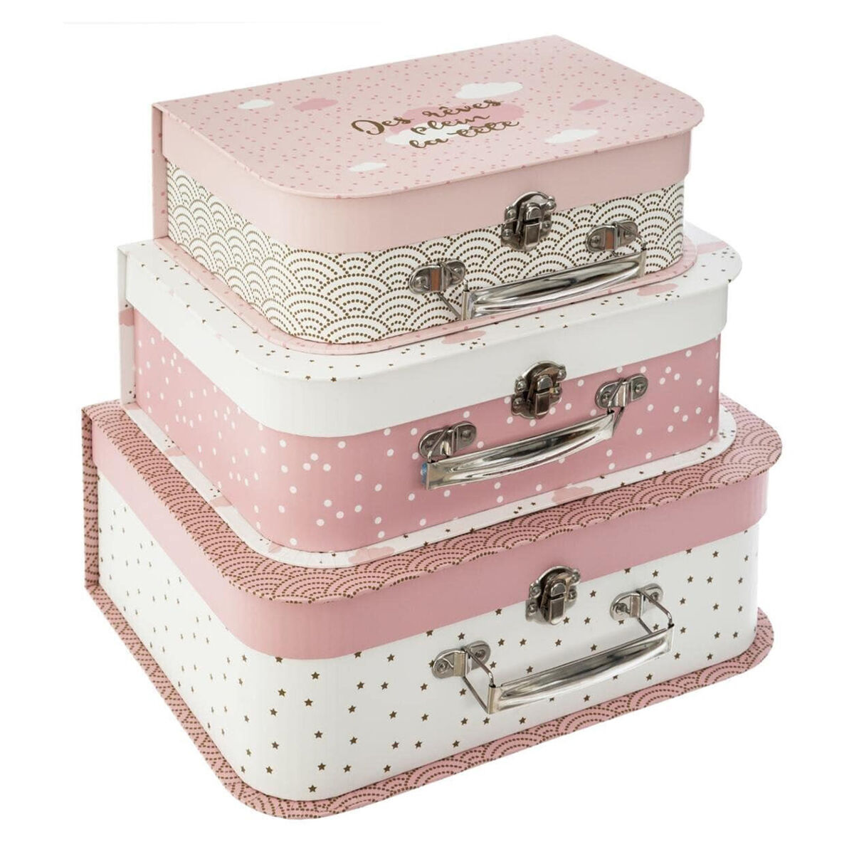Bem casa - conjunto de 3 malas infantis, ideal para crianças 29,5x22,1x10,6cm