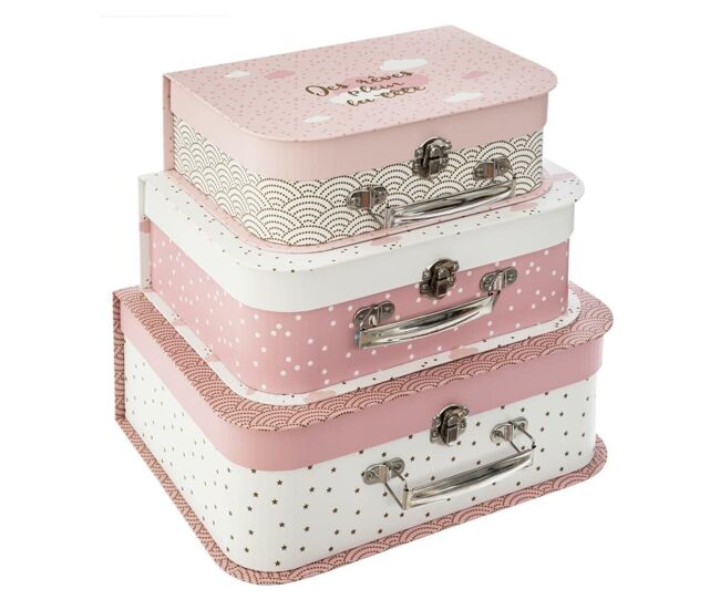 Bem casa - conjunto de 3 malas infantis, ideal para crianças 29,5x22,1x10,6cm