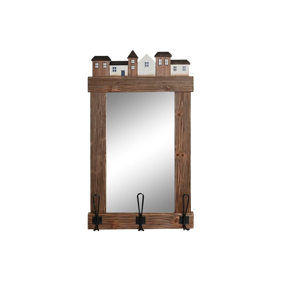 Espelho de parede dkd home decor acabamento envelhecido cristal metal castanho (40 x 9 x 68 cm)