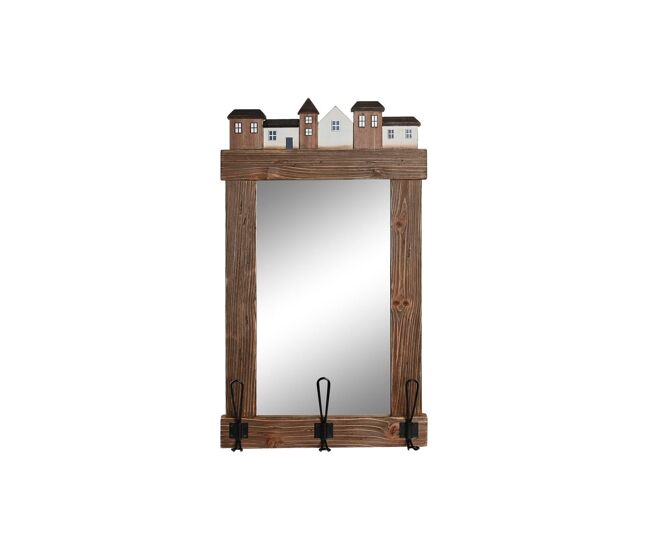 Espelho de parede dkd home decor acabamento envelhecido cristal metal castanho (40 x 9 x 68 cm)