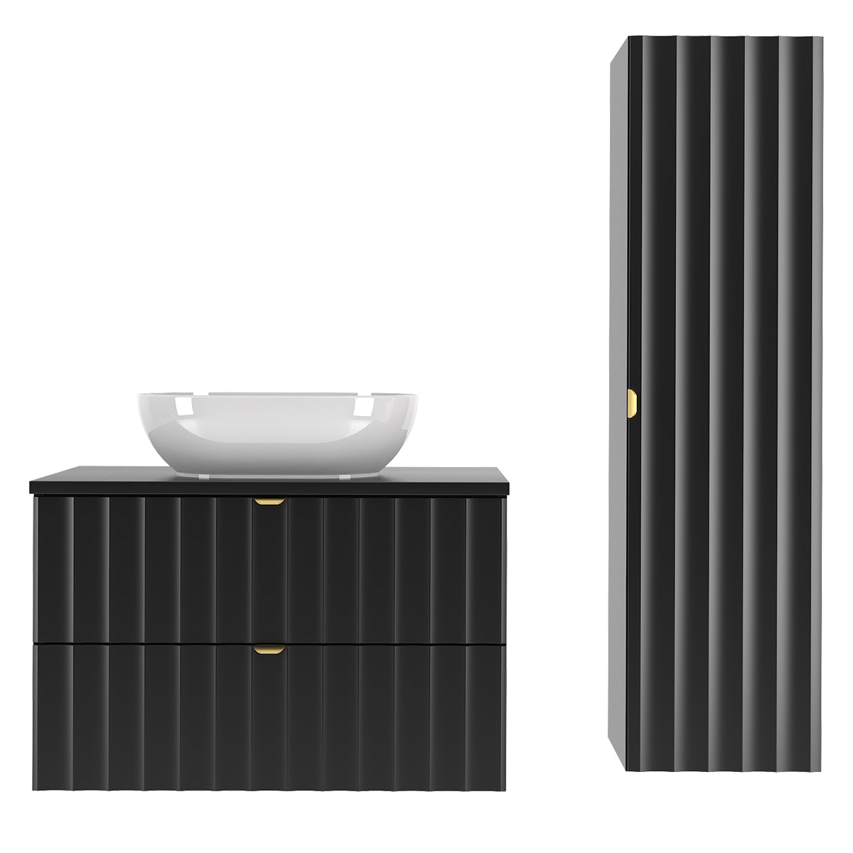 Móvel de toucador simples 80 cm com enceinte lexa noir