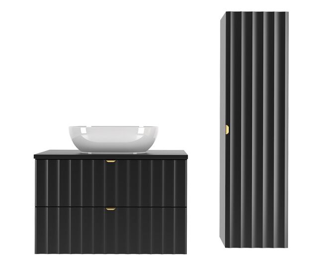 Móvel de toucador simples 80 cm com enceinte lexa noir