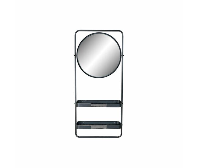Étagère de casa de banho dkd home decor noir metal espelho (55 x 20 x 120 cm)