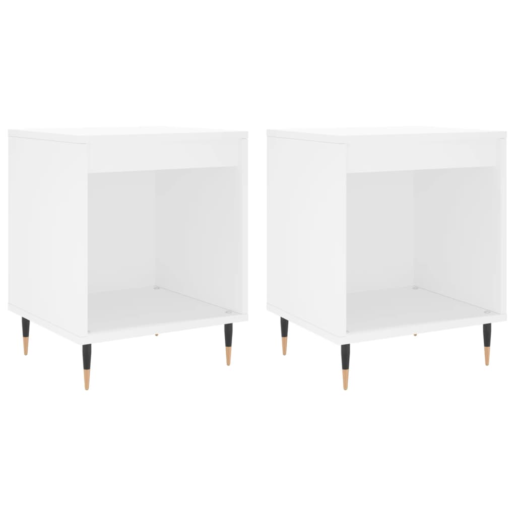 Vidaxl mesas de cabeceira 2pcs 40x35x50 cm derivados de madeira branco