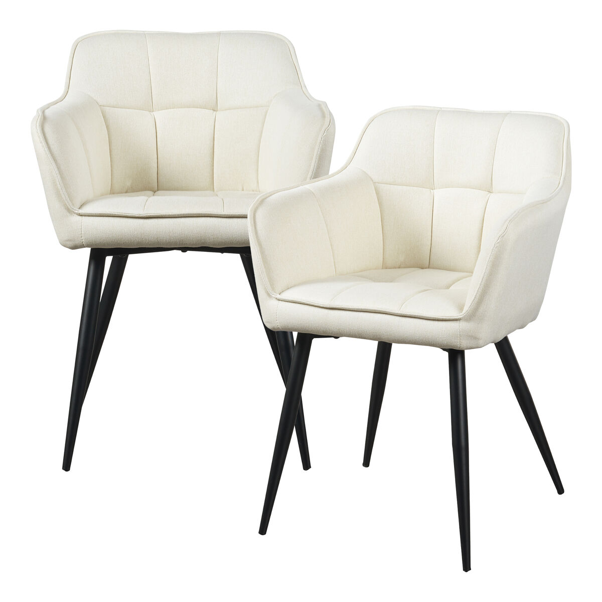 Conjunto de 2 cadeiras de jantar birmingham com braços 81x57x53 cm - bege [en.casa]