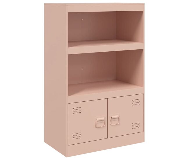 Vidaxl aparador 67x39x107 cm aço rosa