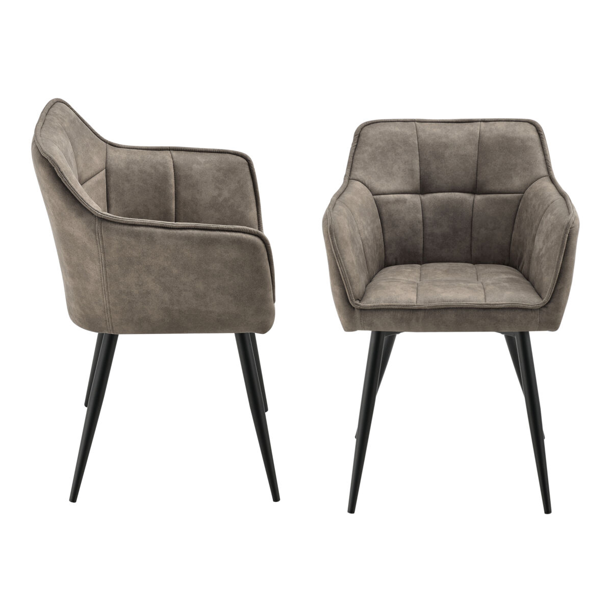 Conjunto de 2 cadeiras de jantar birmingham com braços 81x57x53 cm - taupe [en.casa]