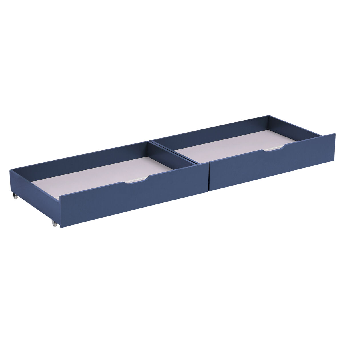 Conjunto de 2 gavetas de arrumação azul escuro para a cama