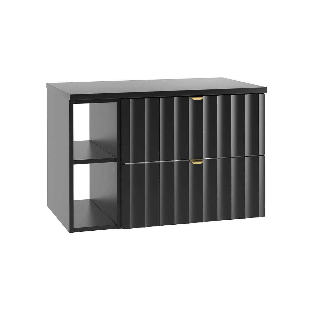 Móvel de toucador 80cm 2 nichos móvel lexa preto