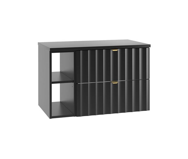 Móvel de toucador 80cm 2 nichos móvel lexa preto