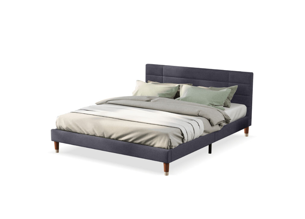 Cama de casal de linho 140x200cm,cinzento