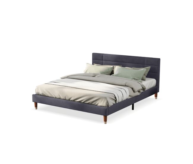 Cama de casal de linho 140x200cm,cinzento