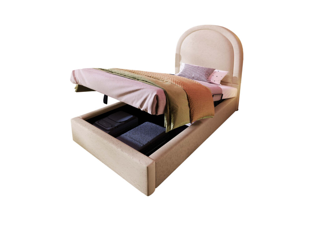 Cama juvenile de pu com armazenamento 91x206