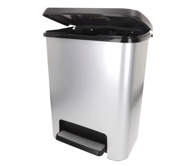 Curver caixote do lixo compatta 25l metalizado