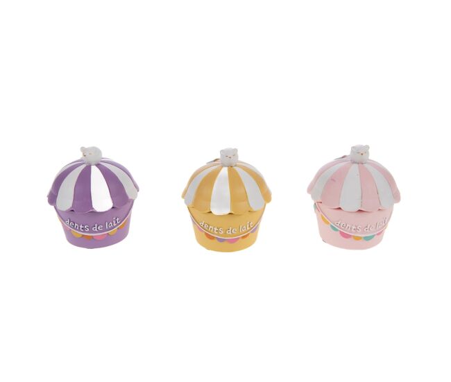 Caixa dentes de leite pack 3 multicolorido mia 6x7x6 cm