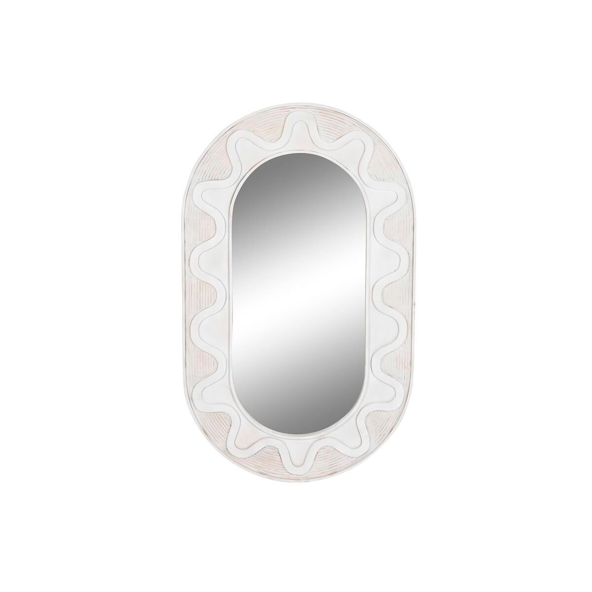 Espelho de parede dkd home decor blanc cristal madeira de mangueira moderno losangos 154 x 4 x 92 cm