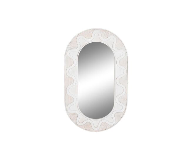Espelho de parede dkd home decor blanc cristal madeira de mangueira moderno losangos 154 x 4 x 92 cm