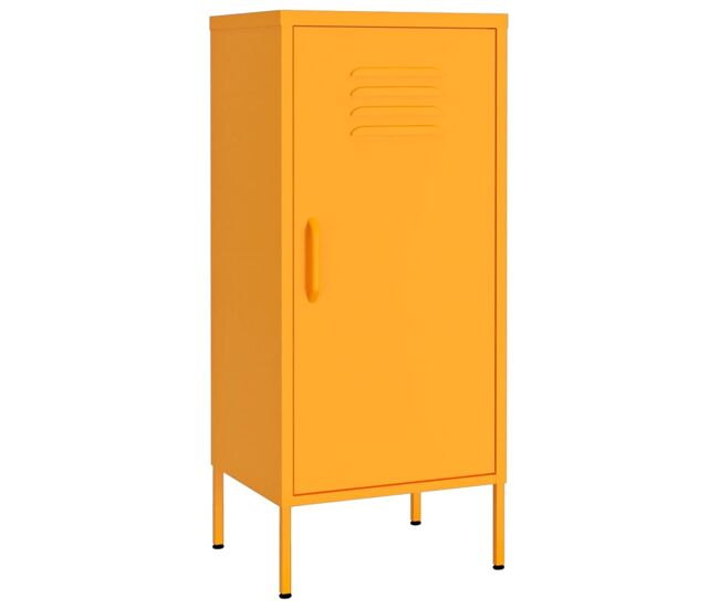 Vidaxl armário de arrumação aço 42,5x35x101,5 cm amarelo mostarda