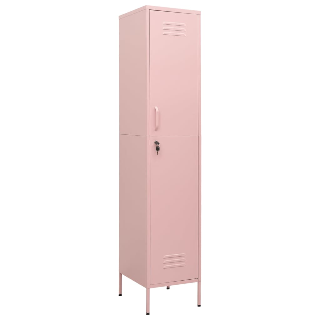 Vidaxl cacifo 35x46x180 cm aço rosa